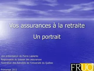vos assurances la retraite
