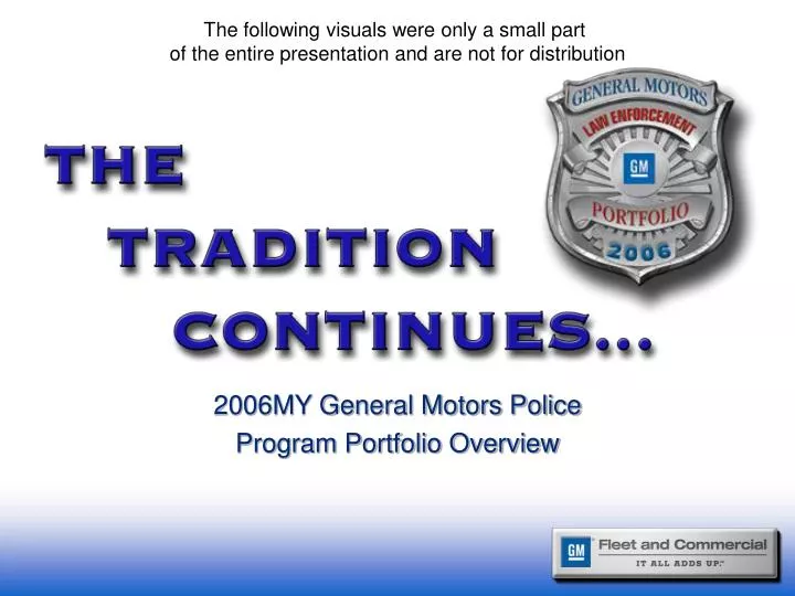 2006my general motors police program portfolio overview