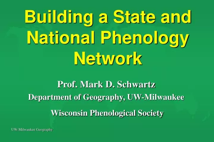 building a state and national phenology network