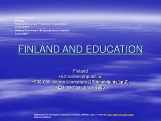 FINLAND AND EDUCATION