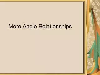 more angle relationships