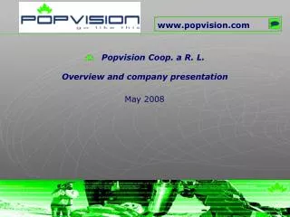 Popvision Coop. a R. L. Overview and company presentation