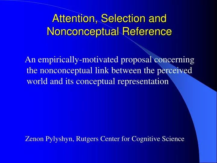 attention selection and nonconceptual reference