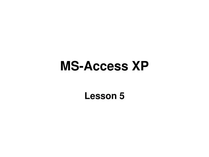 ms access xp