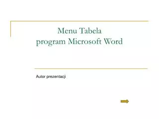 menu tabela program microsoft word