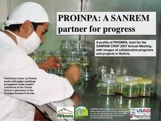PROINPA: A SANREM partner for progress