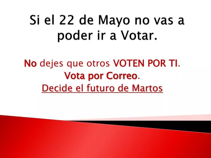 si el 22 de mayo no vas a poder ir a votar