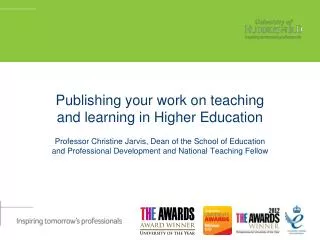 Publishing your work on teaching and learning in Higher Education