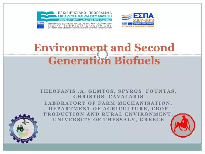 environment and second generation biofuels