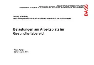 belastungen am arbeitsplatz im gesundheitsbereich