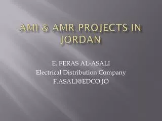 AMI &amp; AMR PROJECTS IN JORDAN