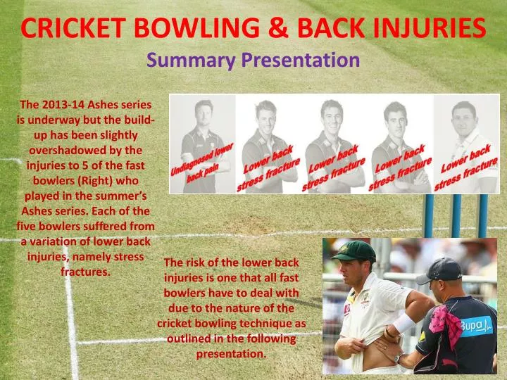 cricket bowling back injuries summary presentation
