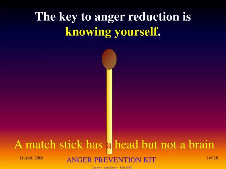 the key to anger reduction is knowing yourself