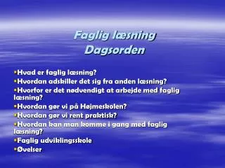faglig l sning dagsorden