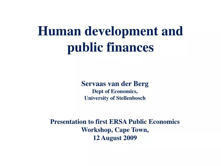 human development and public finances