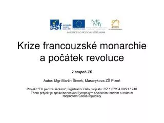 krize francouzsk monarchie a po tek revoluce