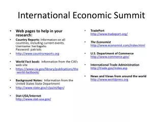 International Economic Summit