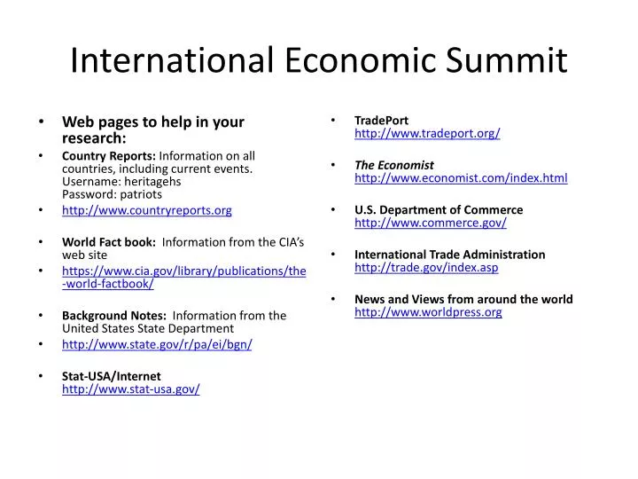 international economic summit