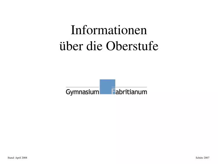 informationen ber die oberstufe