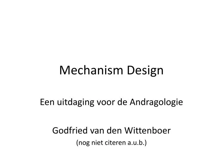 mechanism design