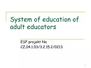 System of education of adult educators