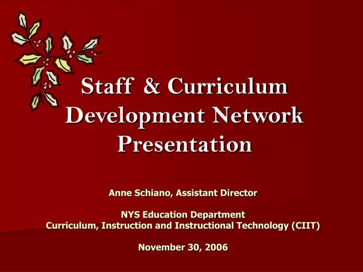 staff curriculum development network presentation