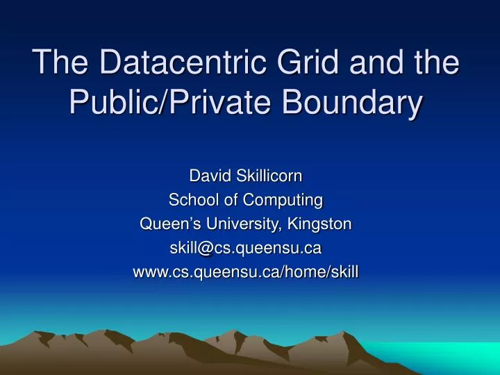 the datacentric grid and the public private boundary