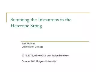 Summing the Instantons in the Heterotic String