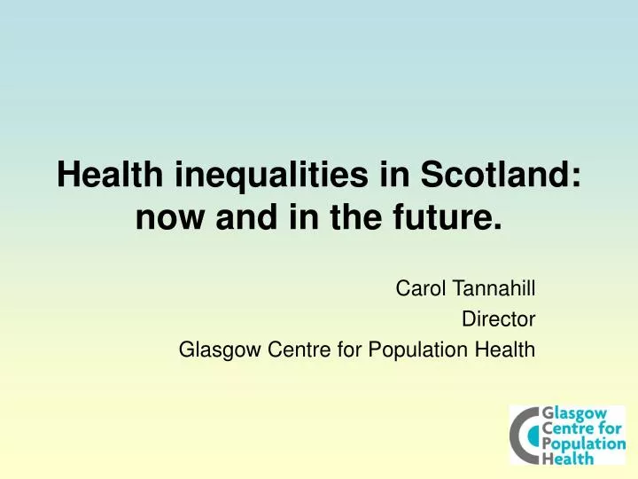 health inequalities in scotland now and in the future