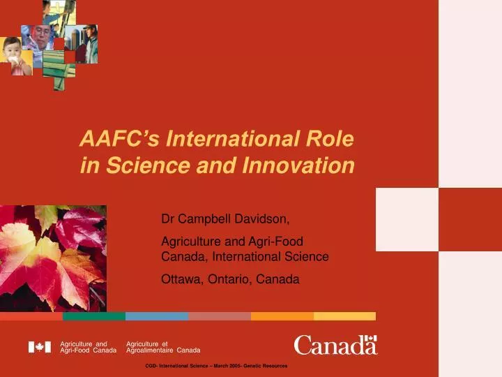 aafc s international role in science and innovation