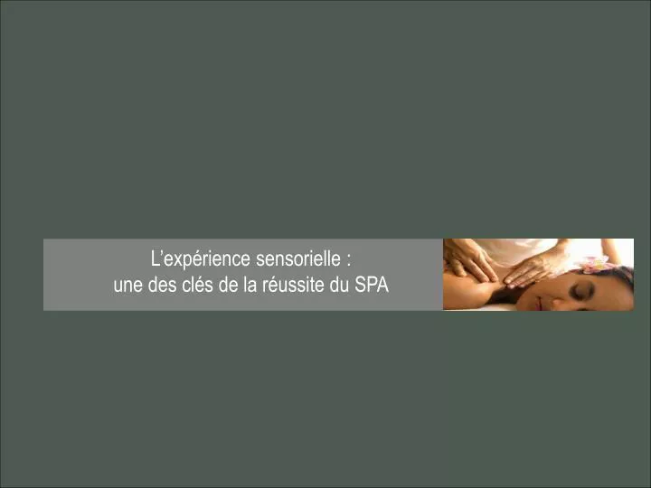 l exp rience sensorielle une des cl s de la r ussite du spa