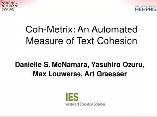 Coh-Metrix: An Automated Measure of Text Cohesion