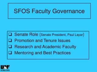 SFOS Faculty Governance