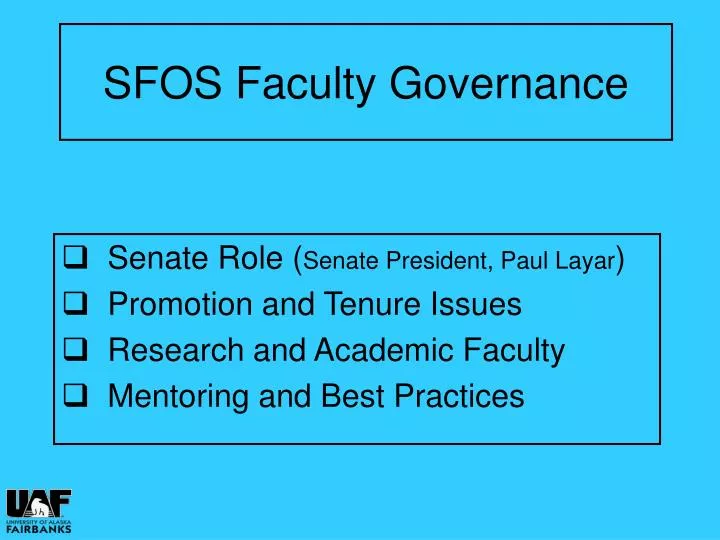 sfos faculty governance