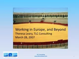 Working in Europe, and Beyond Theresa Leary, TLC Consulting March 28, 2007