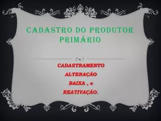 cadastro do produtor prim rio
