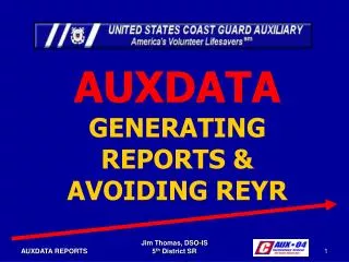 AUXDATA GENERATING REPORTS &amp; AVOIDING REYR