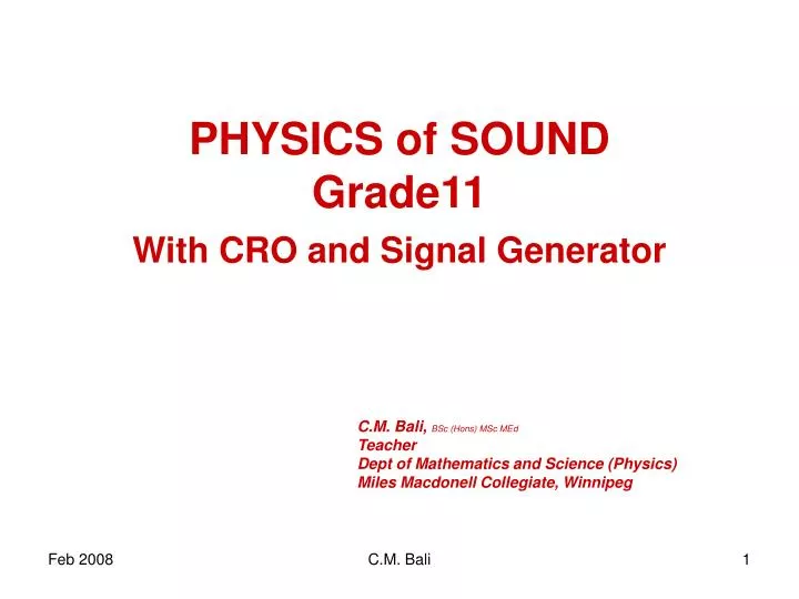 physics of sound grade11