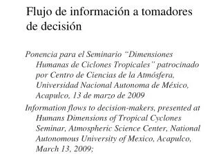 flujo de informaci n a tomadores de decisi n