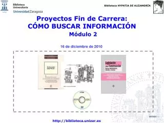 proyectos fin de carrera c mo buscar informaci n m dulo 2