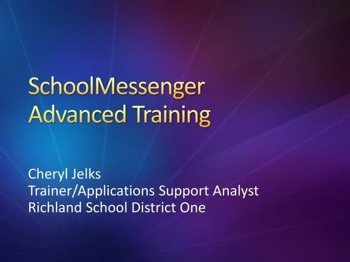 schoolmessenger advanced training