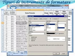 tipuri de instrumente de formatare