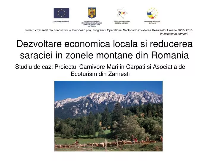 dezvoltare economica locala si reducerea saraciei in zonele montane din romania