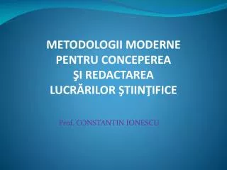 Prof. CONSTANTIN IONESCU