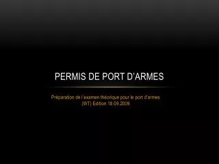 permis de port d armes