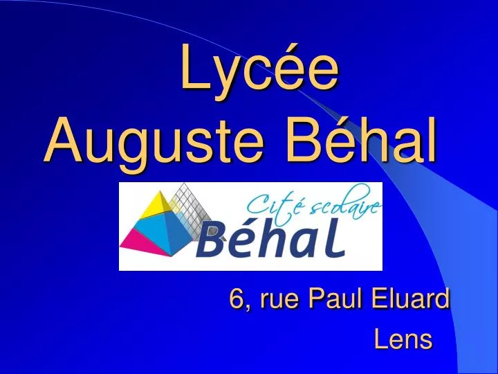 lyc e auguste b hal 6 rue paul eluard lens