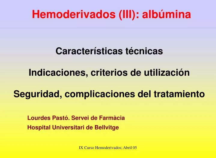 h emoderivados iii alb mina