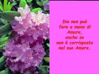 dio non pu fare a meno di amare anche se non corrisposto nel suo amore