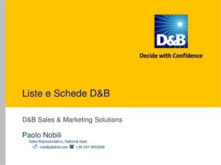 liste e schede d b