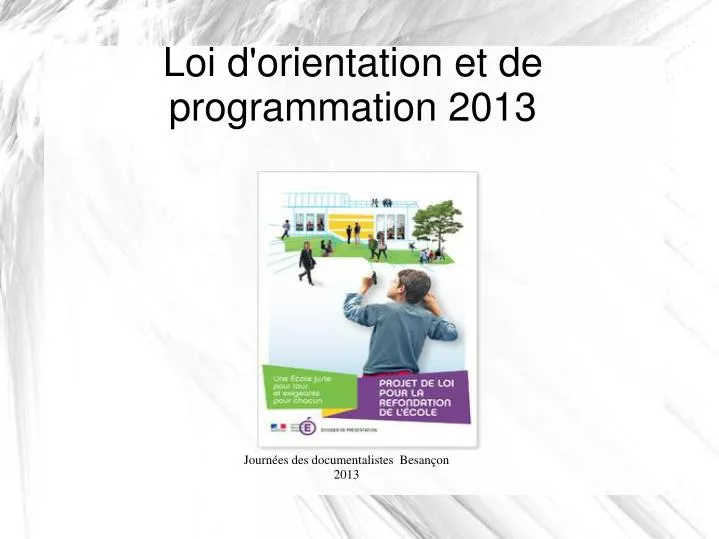 loi d orientation et de programmation 2013